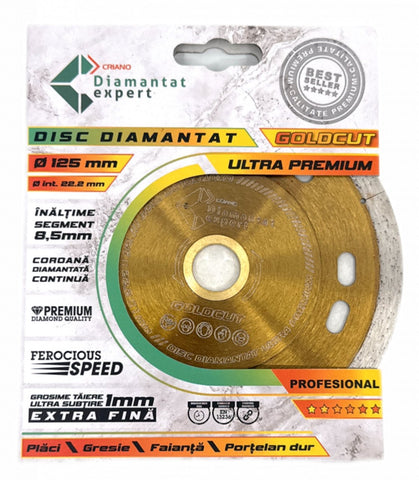 Disc DiamantatExpert pt. Taieri Extra Fine in Portelan Dur 115x22.2 (mm) Ultra Premium - DXDY.GOLDCUT.115