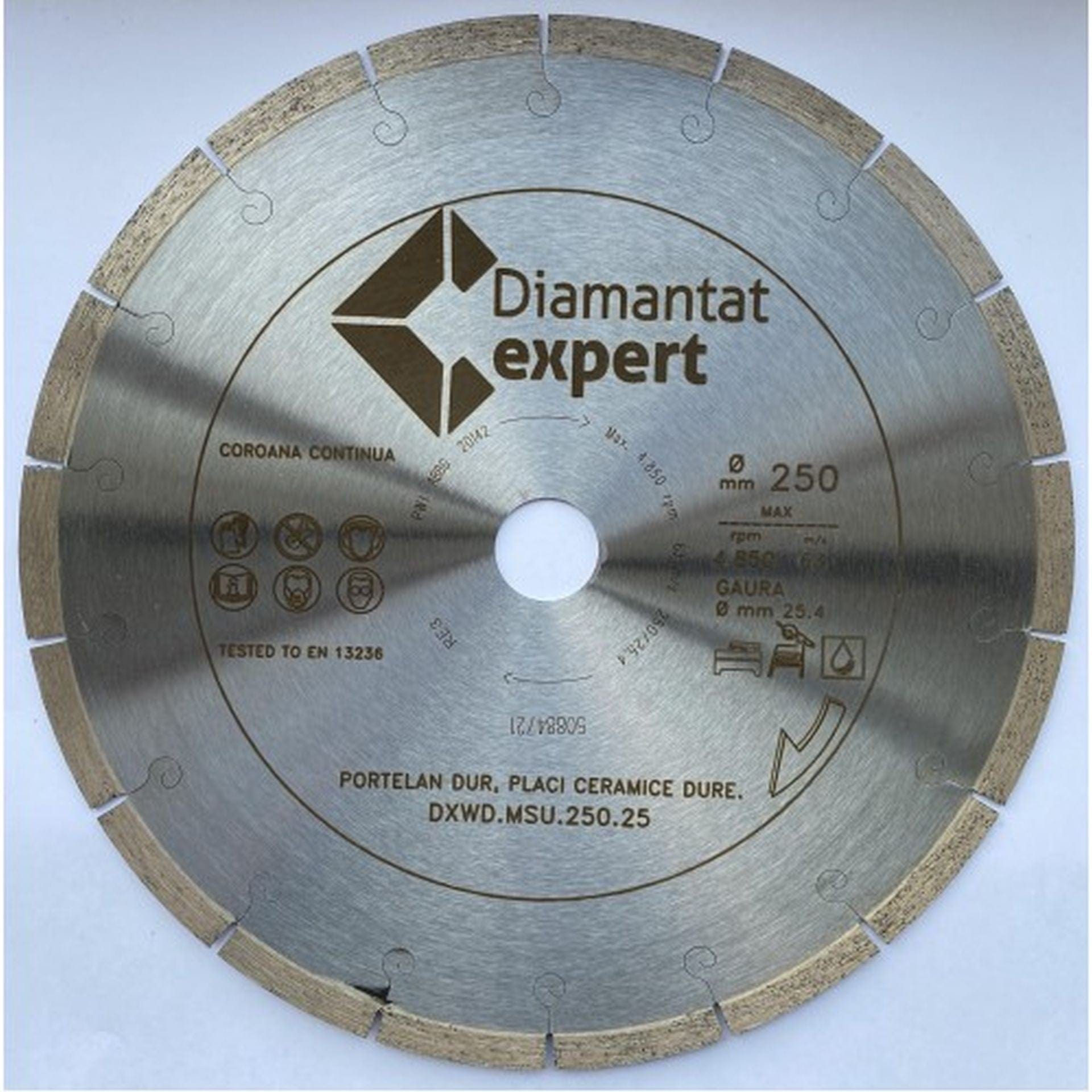 Disc diamantat DXWD.MSU.250.25 pt. portelan dur, placi ceramice dure 250 mm Ultra Premium