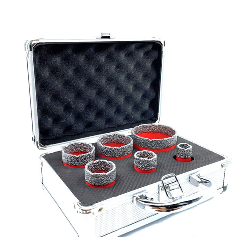 Set Carote diamantate pt. gresie portelanata & piatra - diam. 20-68mm -cu ceara- Profesional Standard - DXDY.REDrill.BIGSet