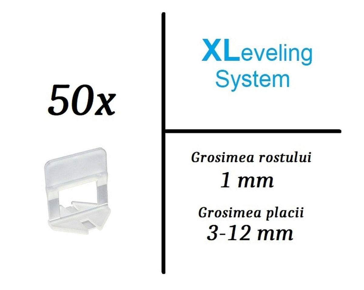 Suport, clips nivelare XLeveling 1mm - 50 buc